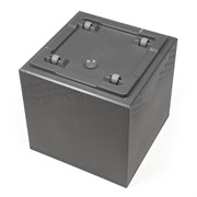 Кашпо Каро Эко ресайклед квадратное на колесиках 40х40 см 36л антрацит - фото 63853