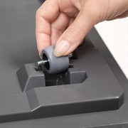 Кашпо Каро Эко ресайклед квадратное на колесиках 40х40 см 36л антрацит - фото 63854