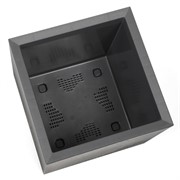 Кашпо Каро Эко ресайклед квадратное на колесиках 40х40 см 36л антрацит - фото 63856