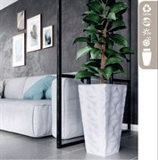 Кашпо Дива Слим 29х56 квадратное 32,8л с вкладышем 7,5л платина - фото 63914