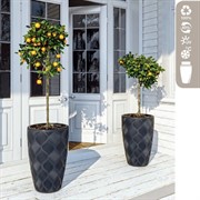 Кашпо Флоу Слим антрацит 24л 29х48 с вкладышем 5,5л - фото 63917