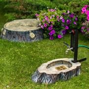 Поддон садовый для колонки стеклопластик деревянный пень U09225 - фото 63922