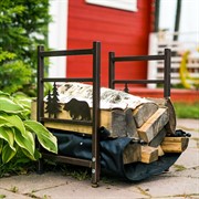 Дровница декоративная разборная Медведь металл 103-211R-Br - фото 63924