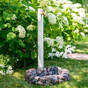 Умывальник садовый с краном белый металл высота 92см 55-117W - фото 64023