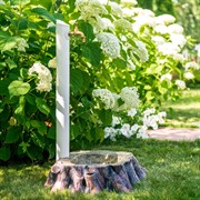 Умывальник садовый с краном белый металл высота 92см 55-117W - фото 64024