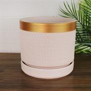 Горшок Брюссель 4,2л белый золото цилиндр №4 - фото 64139