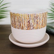 Горшок Времена года 0,8л бук осень №1 - фото 64205