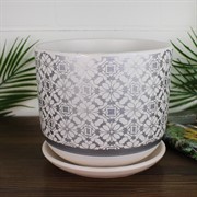 Горшок Гипюр 2,1л белый бук №3 - фото 64213