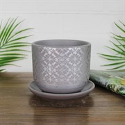 Горшок Гипюр 1,7л серый бук №2 - фото 64217