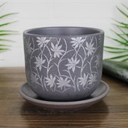 Горшок Глория 0,7л серый бук №1 - фото 64223