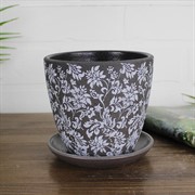 Горшок Гобелен 0,7л чёрный крокус №1 - фото 64237