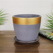 Горшок Голдэн 1,3л серый бутон №2 - фото 64251