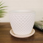 Горшок Грань 0,7л белый бутон №1 - фото 64257