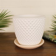 Горшок Грань 1,3л белый бутон №2 - фото 64259