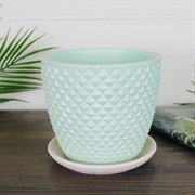 Горшок Грань 1,3л зелёный бутон №2 - фото 64269