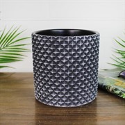 Горшок Грань 1,9л тёмно-серый цилиндр №2 - фото 64295