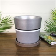 Горшок Гренландия 2,3л серебро конус №3 - фото 64301