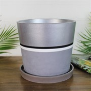 Горшок Гренландия 3,8л серебро конус №4 - фото 64303