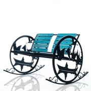 Кресло качалка садовая большая Рыбак металл+дерево 301-002B - фото 64329