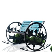 Кресло качалка садовая большая Рыбак металл+дерево 301-002B - фото 64336
