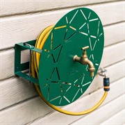 Умывальник настенный круглый с кронштейном для шланга металл зелёный 550-018Gr - фото 64410
