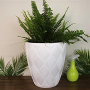 Кашпо Флоу белое 29х32 15,5л с вкладышем 5,5л - фото 65322