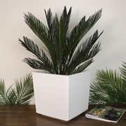 Горшок Квадро 13л белый с вкладкой - фото 65325