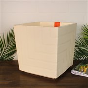 Горшок Квадро 13л ванильный с вкладкой - фото 65328