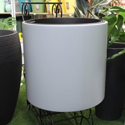 Кашпо ГЕОС 31/72л d47 h45см светло-серый - фото 65337