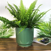 Горшок Дельта 19х19 4,4л нефрит с вкладкой - фото 65356