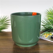 Горшок Дельта 19х19 4,4л нефрит с вкладкой - фото 65358