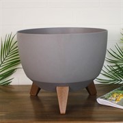 Кашпо РОМА ЭКО на ножках 9,3л 29х23 серый - фото 65373