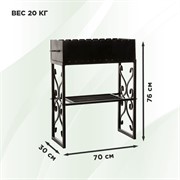 Мангал кованый разборный с полкой под дрова 861-39R - фото 65420