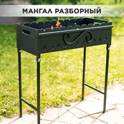 Мангал для дачи разборный кованый чёрный металл 102-202 - фото 65458