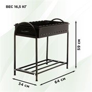 Мангал кованый большой с дровницей 861-42R - фото 65494