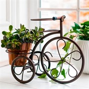 Подставка для цветов на подоконник под два кашпо Велосипед 41-041Br - фото 65554