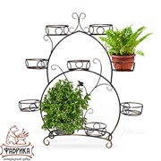 Подставка для цветов на подоконник на 9 цветов черно-золотая 14-909-BG - фото 6557