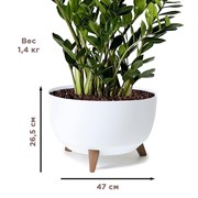 Кашпо РОМА на ножках 31,5л 47х26,5 белый - фото 65587