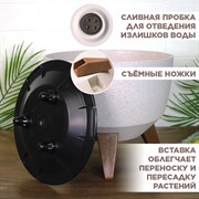 Кашпо РОМА ЭКО на ножках 5,1л 24х19 белый - фото 65603