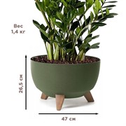 Кашпо РОМА ЭКО на ножках 31,5л 47х26,5 зелёный - фото 65612