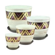 Набор горшков ПОТАЛЬ бутон 4шт тридо пояс - фото 65686