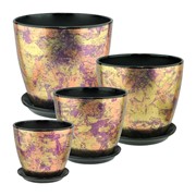 Набор горшков ПОТАЛЬ бутон 4шт фиолетовый - фото 65688