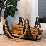 Дровница для камина разборная металлическая коричневая 103-224R-B - фото 65787