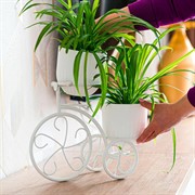 Подставка для цветов на подоконник Велосипед под два кашпо 41-041W - фото 65819