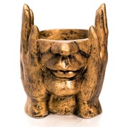 Кашпо декоративное настольное Эмоция высота 19,5см полистоун U09235-G - фото 65828