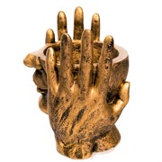 Кашпо декоративное настольное Эмоция высота 19,5см полистоун U09235-G - фото 65830