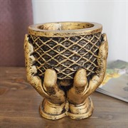 Кашпо интерьерное для растений Кубок высота 19,5см полистоун U09272 - фото 65833