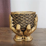 Кашпо интерьерное для растений Кубок высота 19,5см полистоун U09272 - фото 65834