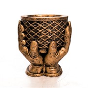 Кашпо интерьерное для растений Кубок высота 19,5см полистоун U09272 - фото 65835