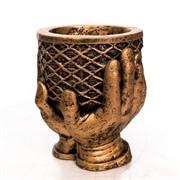 Кашпо интерьерное для растений Кубок высота 19,5см полистоун U09272 - фото 65836
